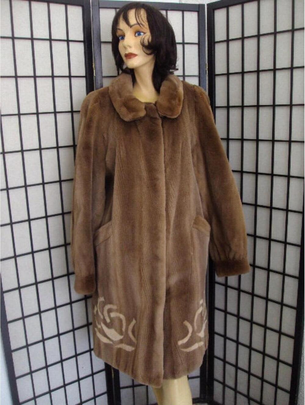 New Refurbished Sheared Pastel Mink Fur Coat Jacket Women Woman Size 8 Medium